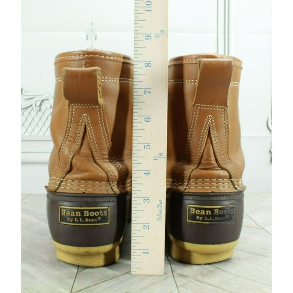 LL Bean Brown Leather Insulated Waterproof Ankle Duck Boots Size 10 M - Picture 6 of 10